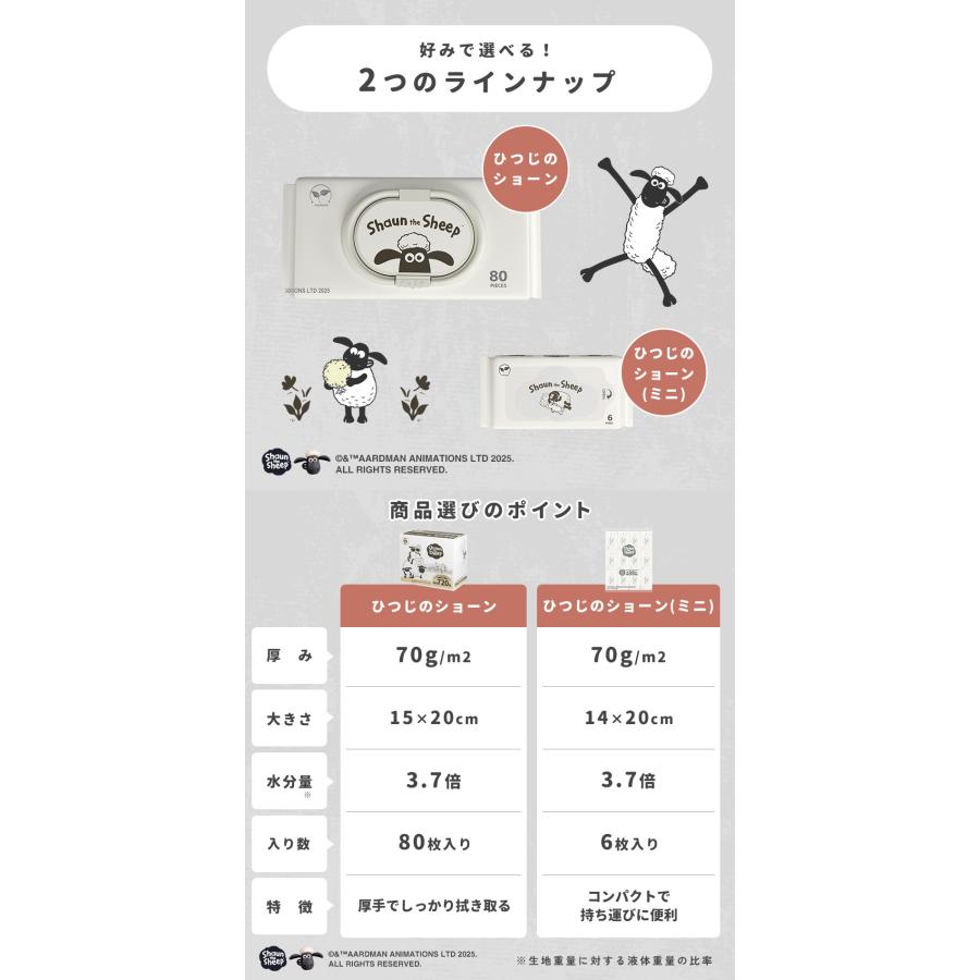 Hugmuu ひつじのショーン おしりふき 限定デザイン 厚手 携帯サイズ
