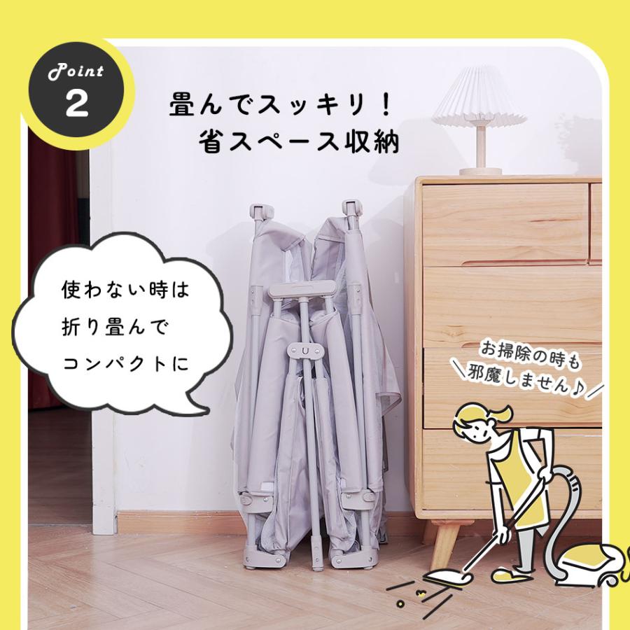 Hugmuu ベビーサークル 折りたたみ メッシュ ベビーフェンス 軽量
