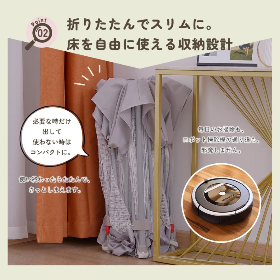 Hugmuu ベビーサークル 折りたたみ 軽量 メッシュ 正方形 120×120cm 