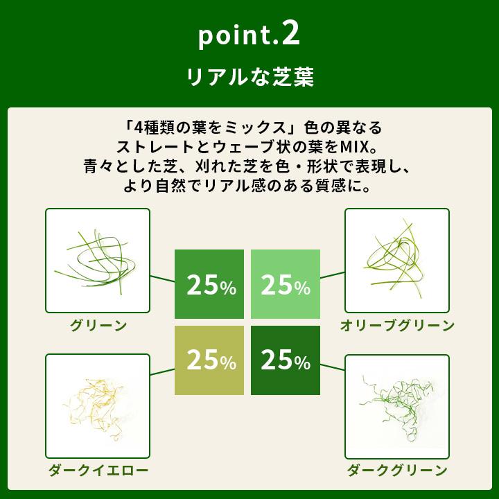 リーベ 人工芝 幅2m ロール 2m×5m 芝丈35mm 固定ピン18本つき