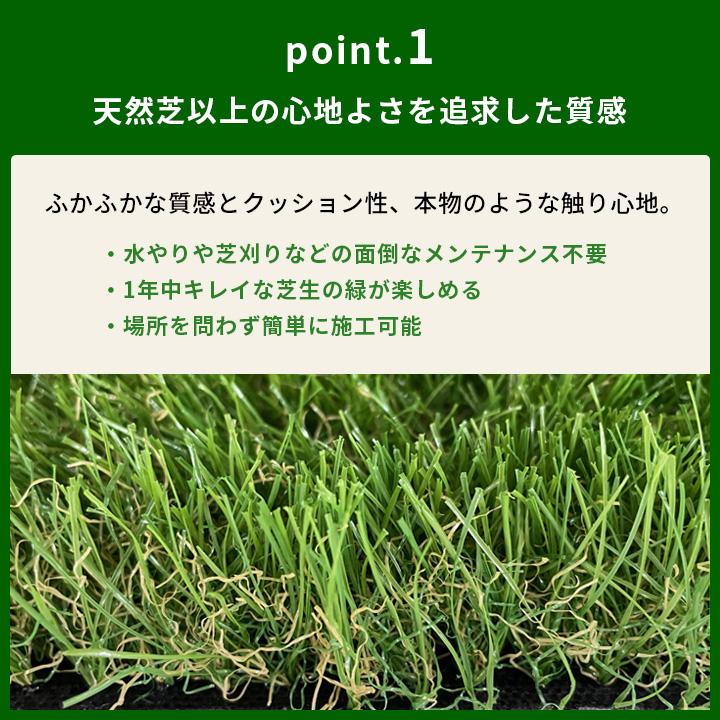 リーベ 人工芝 幅2m ロール 2m×10m 芝丈35mm 固定ピン 33本つき