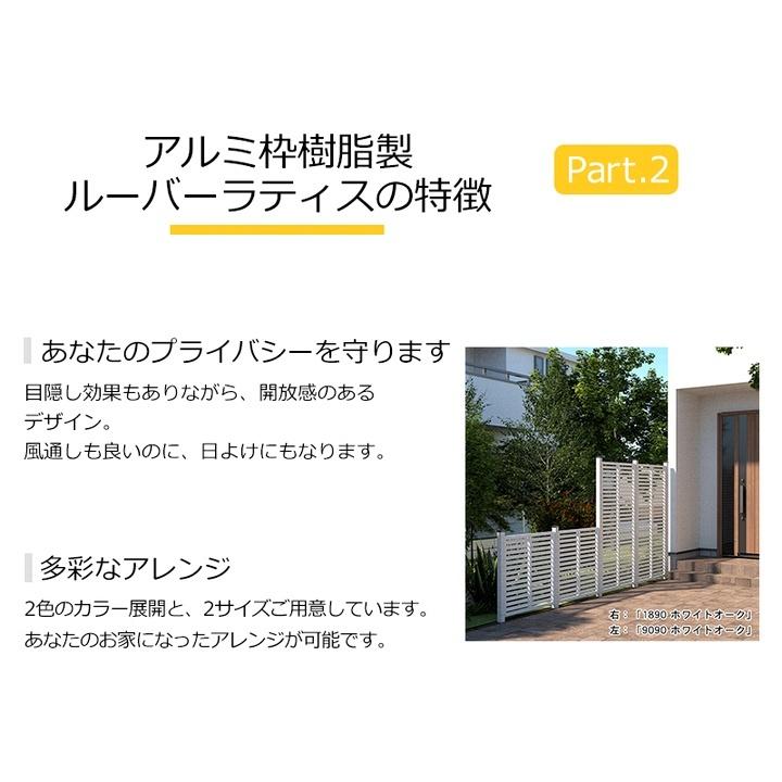 フェンス 目隠し ルーバー 90×180cm 1枚単品 アルミ枠樹脂製ルーバー