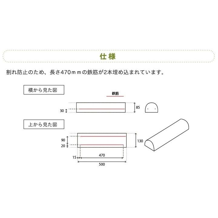 車止め ブロック 枕木風 コンクリート 2本1セット 50ｃｍ｜1128｜10