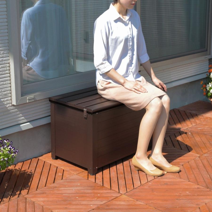 ベンチストッカー 物置 屋外収納庫 玄関 縁台 庭 ガーデニング アルミベンチストッカー 84 Abs 84n 022 ウッドデッキ エクステリア リーベ 通販 Yahoo ショッピング