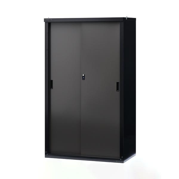 物置 収納庫 スチール 倉庫 ブラック/アッシュグレー 幅89cm 高さ153cm