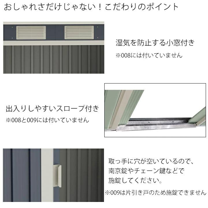 物置 サイクルポート メタルシェッド 自転車置き場 006 ダークグレー 約1.5坪 収納庫 (5/18〜5/31セール)｜1128｜08