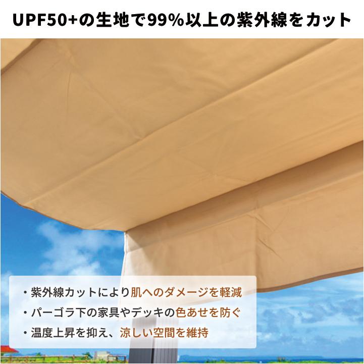 リーベ シェード付きパーゴラ [ シエロ ] ガゼボ 組み立て式 日差し