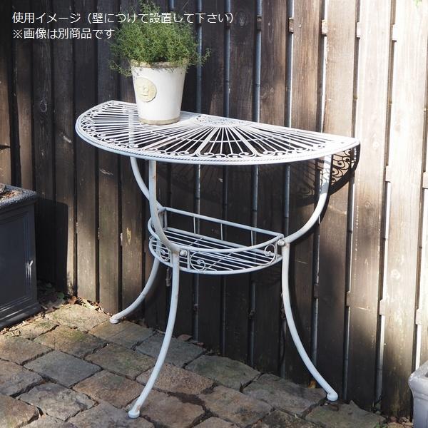 ガーデンテーブル 半円 ハーフラウンドテーブル (6116) フラワー