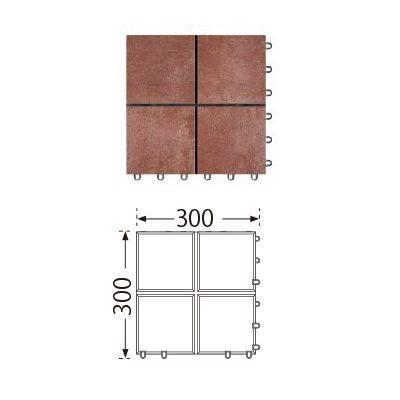 TOTO　ベランダタイル　バーセア　AP15MU03UFJ　MU03　300角　[10枚セット]　150　ベイクアンバー　バルコニー　ジョイントタイル　屋外用