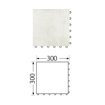 TOTO ベランダタイル バーセア MU04/300 ベイクホワイト [単品] 300角 