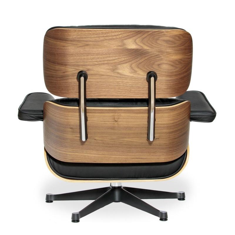 イームズ ラウンジチェア＆オットマン レザーBK/ウォールナット