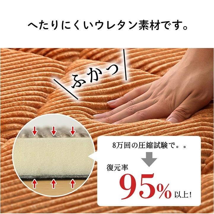ラグ キルトラグ グランド 185×185cm コーデュロイ調 こたつ敷き 厚手_7