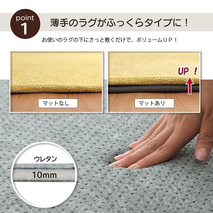 ラグ用 下敷き すべり止めマット 180×180cm 約2畳 ウレタン10mm ナイス ウレタン入りの画像