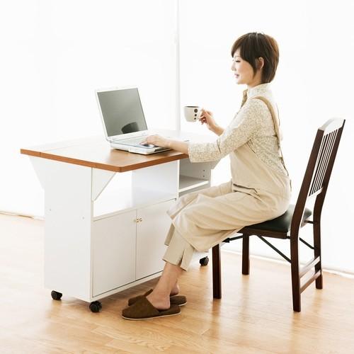 日本製 ２色 Ｎｅｗ両バタワゴン （ホワイト／ブラウン）テーブル机 折りたたみ 日本製 2色 New両バタワゴン （ホワイト／ブラウン）テーブル机