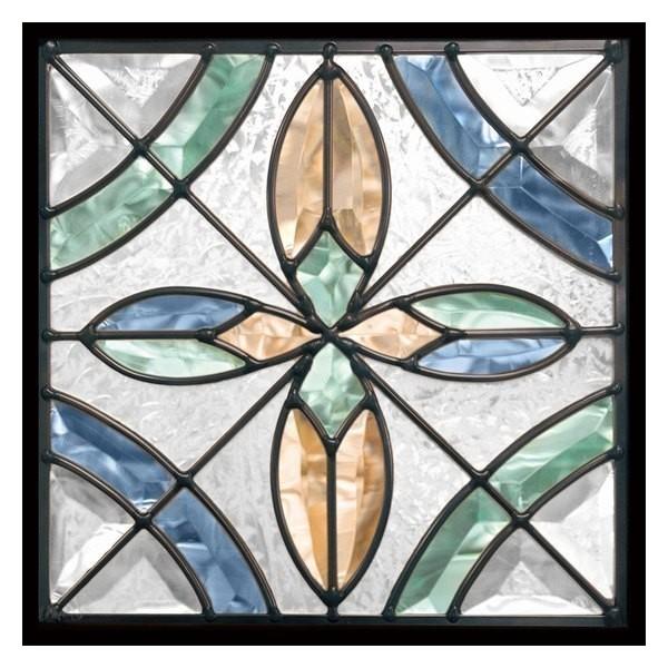 ステンドグラス (SH-E14) 300&times;300&times;18mm デザイン ピュアグラス （約3kg） ※代引不可