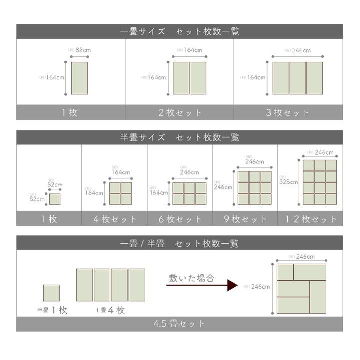 置き畳 天竜 ブラウン 82×82×1.7cm （12枚セット） 軽量タイプ ユニット畳 日本製_11