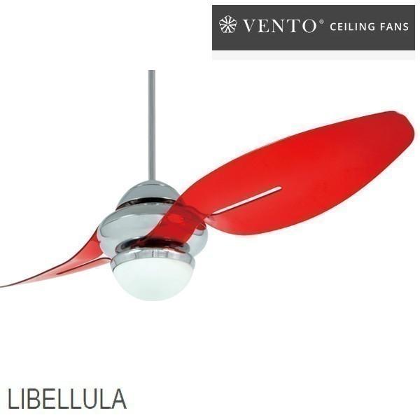 シーリングファン VENTO リベルーラ クリアレッド [VF-LB54CH-RE] リモコン付 照明キット付 ※4〜7坪用