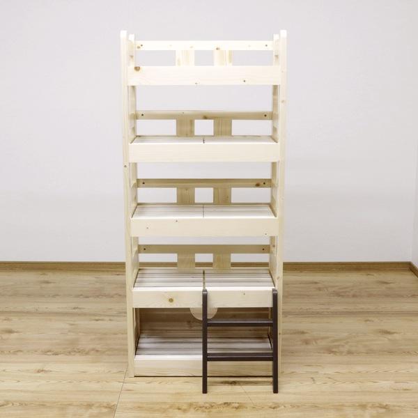 キャットタワー兼用5段ベッド 天然木 猫ベッド 猫ハウス (PB-05) ※東北