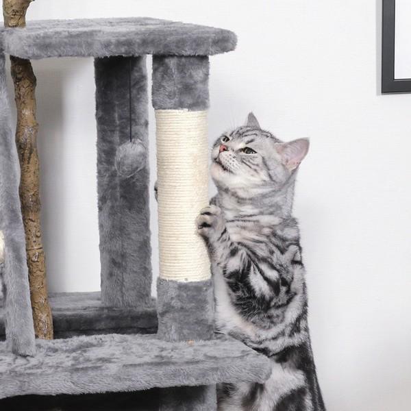 キャットタワー ねこの休ら木 マロン (58205) 据え置きタイプ オリーブフェイクグリーン付き ねこのやすらぎ ※北海道+1200円_6