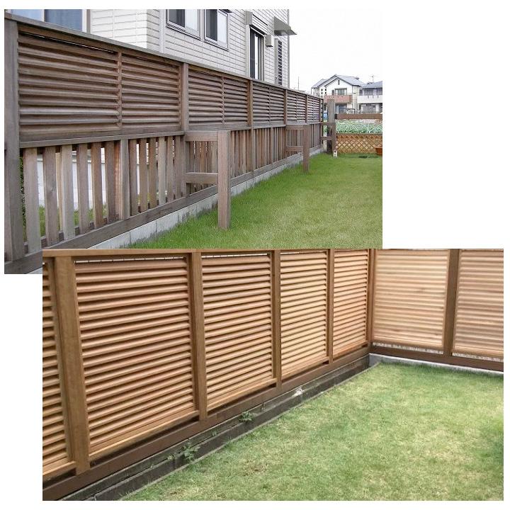 【2セット販売】ブラウン90×150cm ウッドフェンス 目隠しフェンス ウッド 目隠しフェンス ルーバーフェンス 外構 DIY 90×90cm 3枚セット