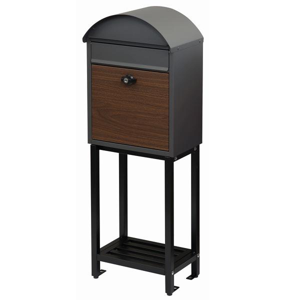 スタンドポスト Simon シモン ダークグレー/ブラウン木目 SDM-070 ※沖縄・離島配送不可