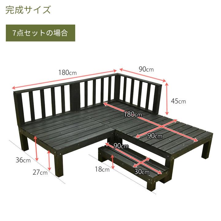 リーベ ウッドデッキ セット キット DIY 天然木 7点セット 0.75 リーベ ウッドデッキ セット キット DIY 天然木 7点セット 0.75