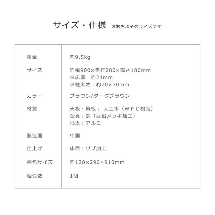 ウッドデッキ 人工木 オプション ステップ 単品 カルパティアIII ブラウン 樹脂｜1128｜08