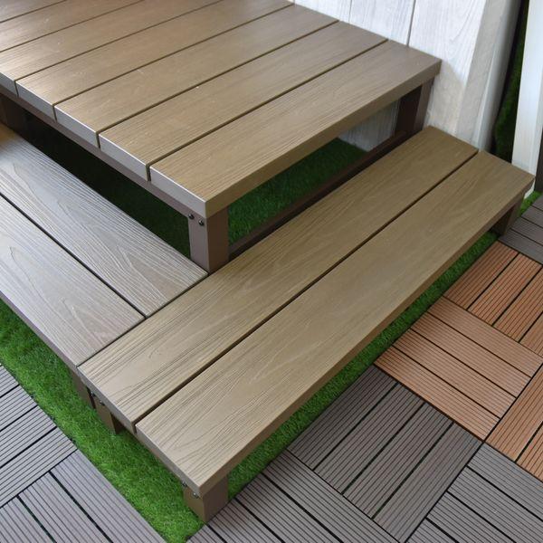 リーベ 人工木 アトラス用 ステップ 単品 ブラウン 簡単組立 90×35