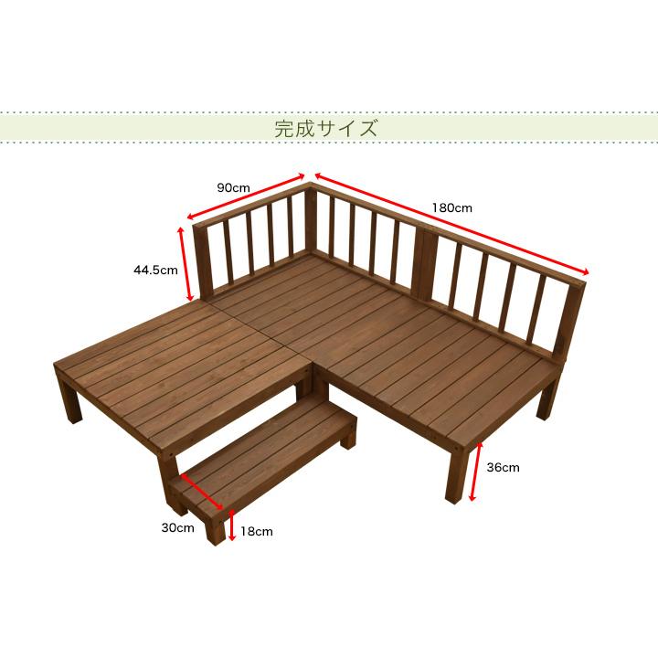 リーベ ウッドデッキ セット キット DIY SPF天然木 7点セット リーベ ウッドデッキ セット キット DIY SPF天然木 7点セット