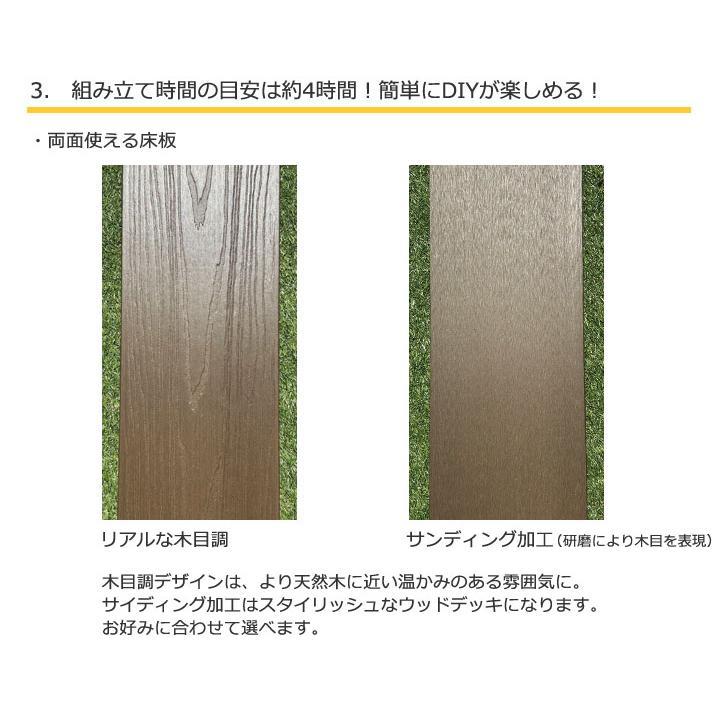 ウッドデッキ 人工木 イージーデッキ 0.75坪セット W2620×D922×H400〜600mm 本格組立式 庭 樹脂 DIYの画像