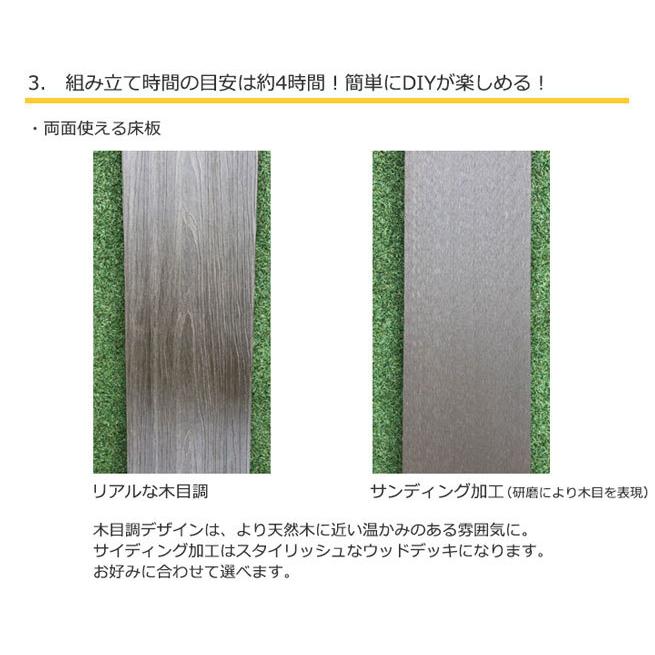 ウッドデッキ 人工木 イージーデッキ 3坪ワイドセット W5190×D1822×H400〜600mm 本格組立式 (一部地域送料無料) /6月中旬以降順次出荷予定｜1128｜08