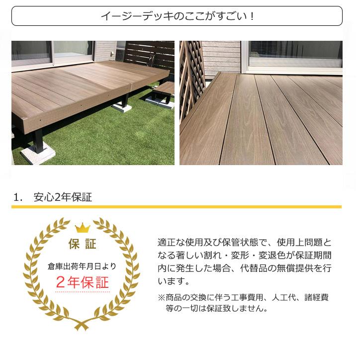 ウッドデッキ 人工木 イージーデッキ H800フェンス2面 1.5坪 W2615