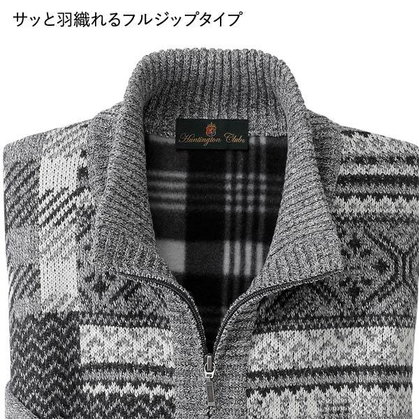 Huntington Club ハンティントンクラブ 裏フリースニットブルゾン