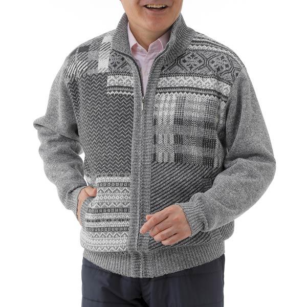 HUNTINGTON CLUB ハンティントンクラブ 裏フリースニットブルゾン フルジップ ブルゾンスタイル 秋冬春 40代 50代 60代 316-63610-HA Huntington Club ハンティントンクラブ 裏フリースニットブルゾン