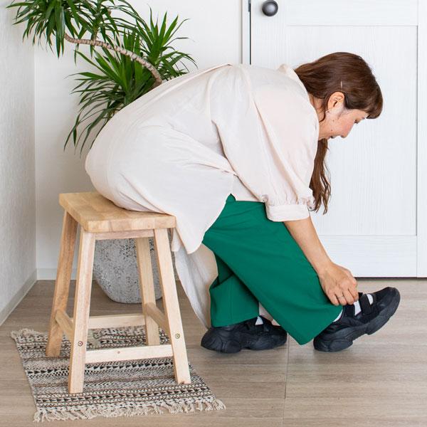 木製スツール 長方形 サイドテーブル 椅子 天然木無垢材 NATURAL