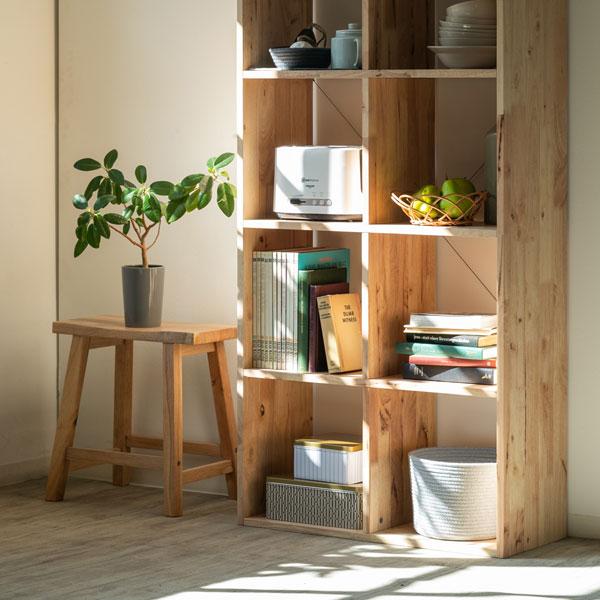 木製スツール 長方形 サイドテーブル 椅子 天然木無垢材 NATURAL