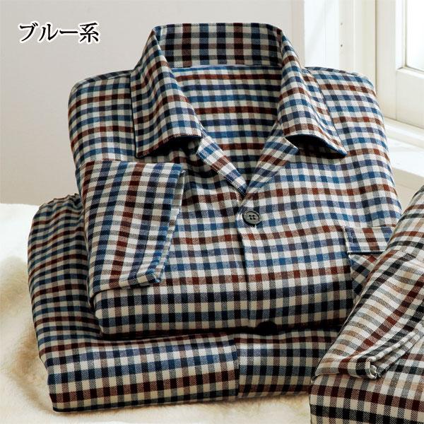 日本製ふっくら柔らか無撚糸パジャマ 上下同サイズ2色組 播州織 綿100％ 保湿性優れた寝巻 メンズ 冬春秋 40代 50代 60代 432999_4