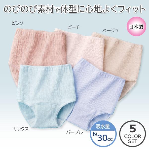心地よくフィットする安心ショーツ 同サイズ5色組 3L・4L・5Lサイズ