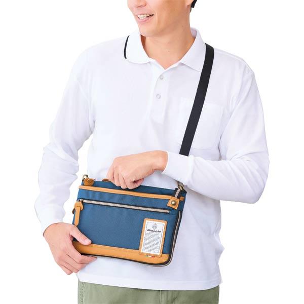 Bianchi ビアンキ マチが広がるショルダーバッグ カバン Bianchi ビアンキ マチが広がるショルダーバッグ カバン