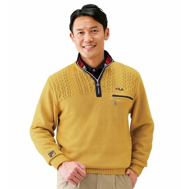 極美品・FILAのセータージャケット ＬＬ FILA フィラ 編地切り替えアクティブセーター 同サイズ2色組