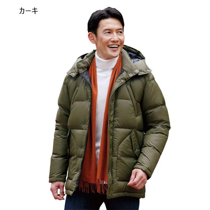 丸八ダウン ハーフコート はっ水加工 フード着脱式 高品質ダウン