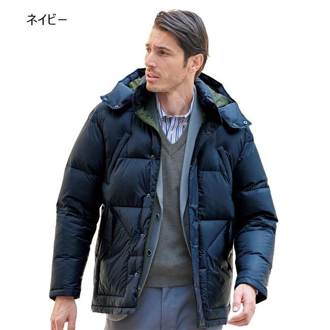 丸八ダウン ハーフコート はっ水加工 フード着脱式 高品質ダウン