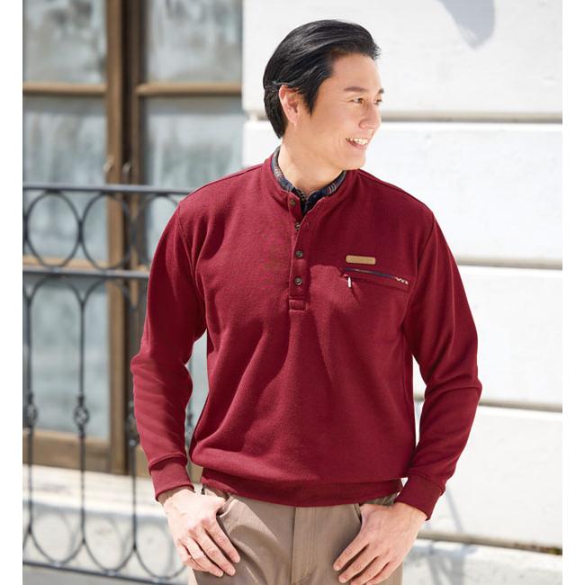 おしゃれ衿トレーナー 同サイズ2色組 着こなし簡単 ソフトな肌ざわり