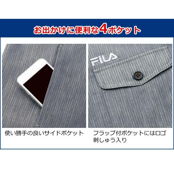 FILA フィラ 軽量シャツジャケット 夏の長袖 二重織素材 春夏秋
