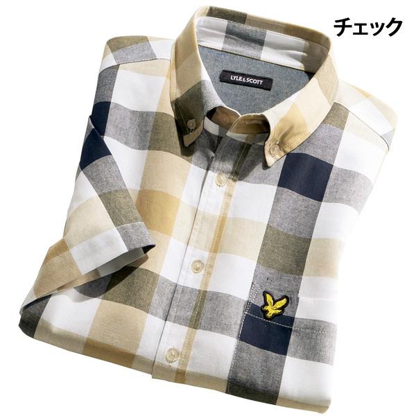 LYLE&SCOTT ライル＆スコット 綿100％ワッペン使いシャツ 柄