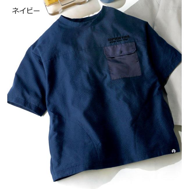 CAPTAIN STAG キャプテンスタッグ サッカー地ポケットTシャツ 吸汗速乾 ゆったりシルエット アウトドアスタイル 春夏秋 40代 50代 60代 957929｜1147kodawaru｜07