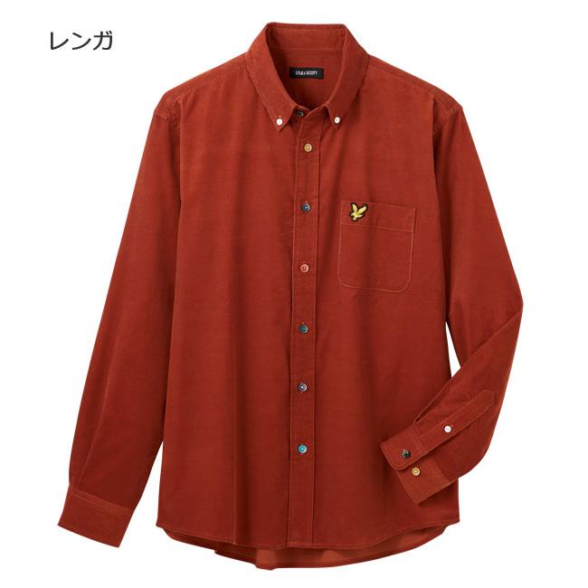 国内発送★   ロゴ メンズ コーデュロイシャツ LYLE&SCOTT ライル＆スコット コーデュロイシャツ カラーボタン