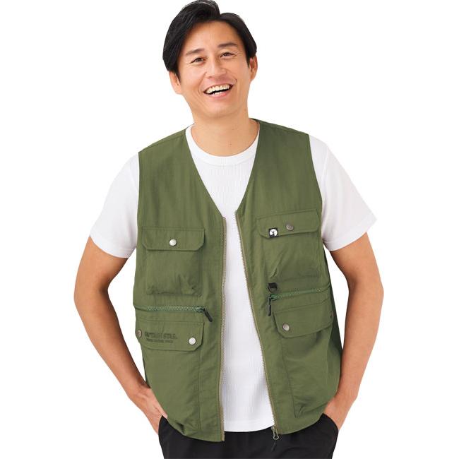 その他ブランド / 80s 4ポケット エポレット アジャスター スタンドカラー ベスト/M/コットン/IDG CAPTAIN STAG（キャプテンスタッグ） 8ポケット キャンプベスト はっ水