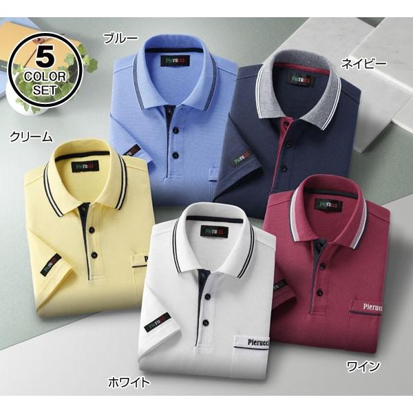 Pierucci ピエルッチ カジュアル 半袖 ポロシャツ 5色組 AS-0002