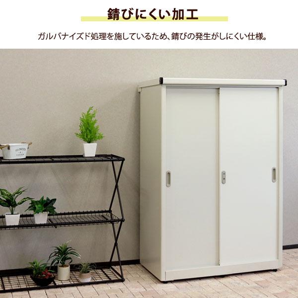 物置 ラージ 幅90.5cm Ave アーヴェ ハイタイプ 棚板可動式 シリンダー錠 スライド扉 SED-006/SED-007 MOJYU_5